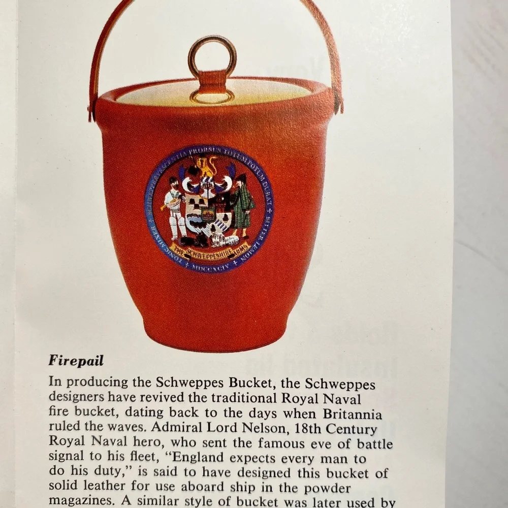 Vintage Schweppes Collectible Ice Bucket